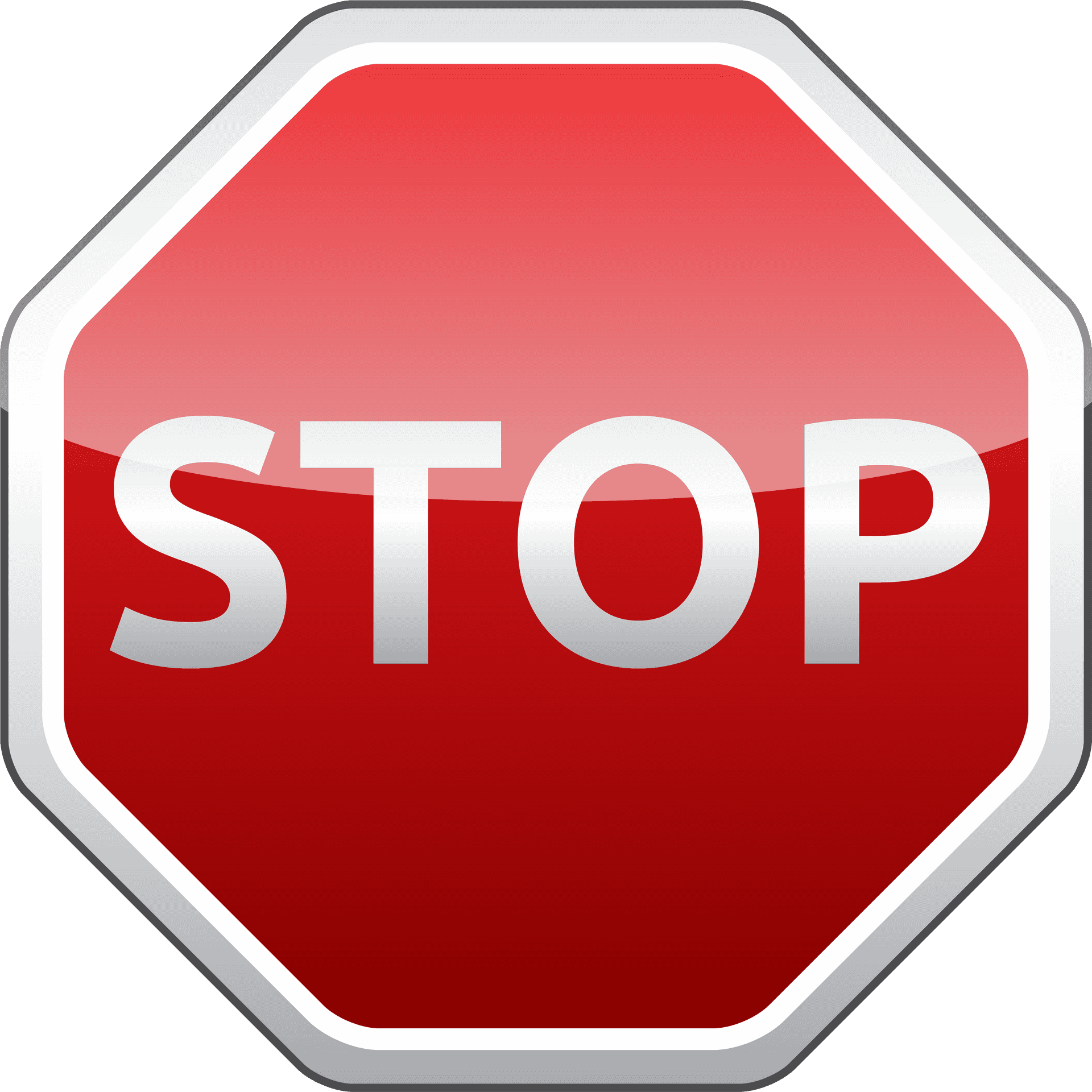 Red Stop Sign Octagon PNG