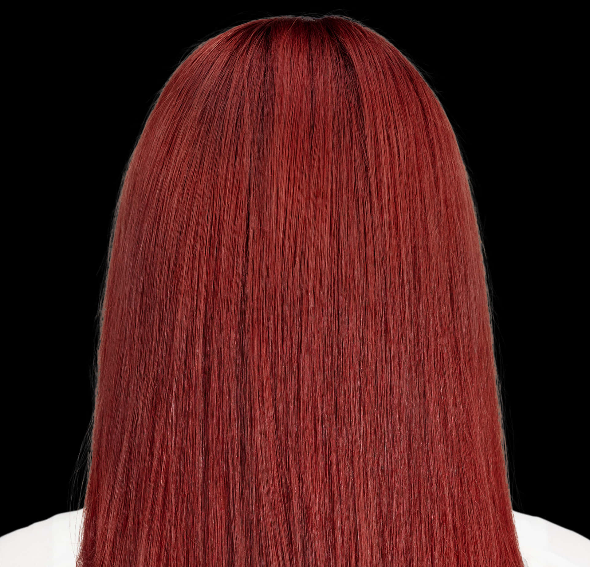Red Straight Hair Wig Back View PNG