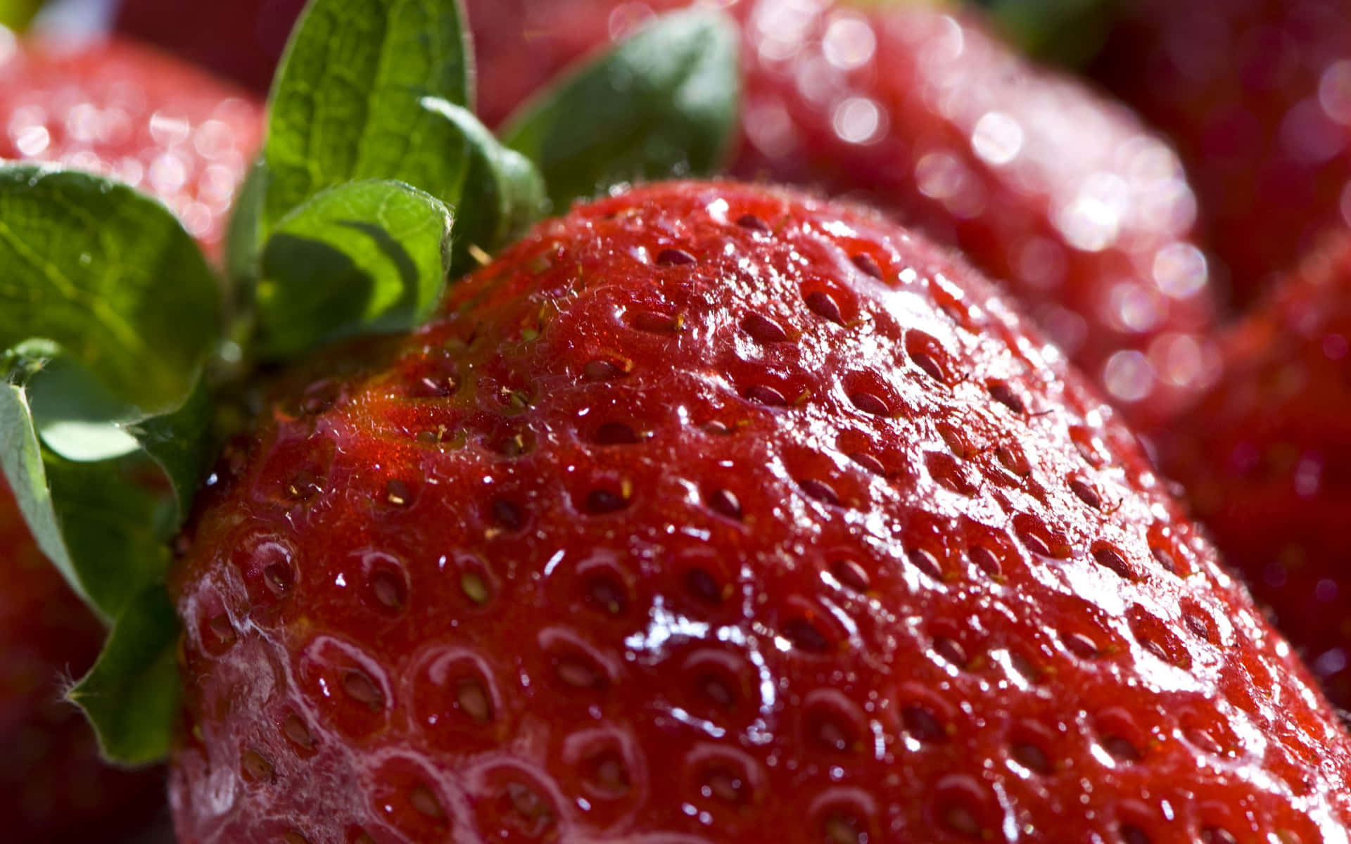 Fresh and Juicy Red Strawberries Wallpaper
