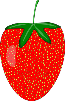 Red Strawberry Cartoon Illustration PNG