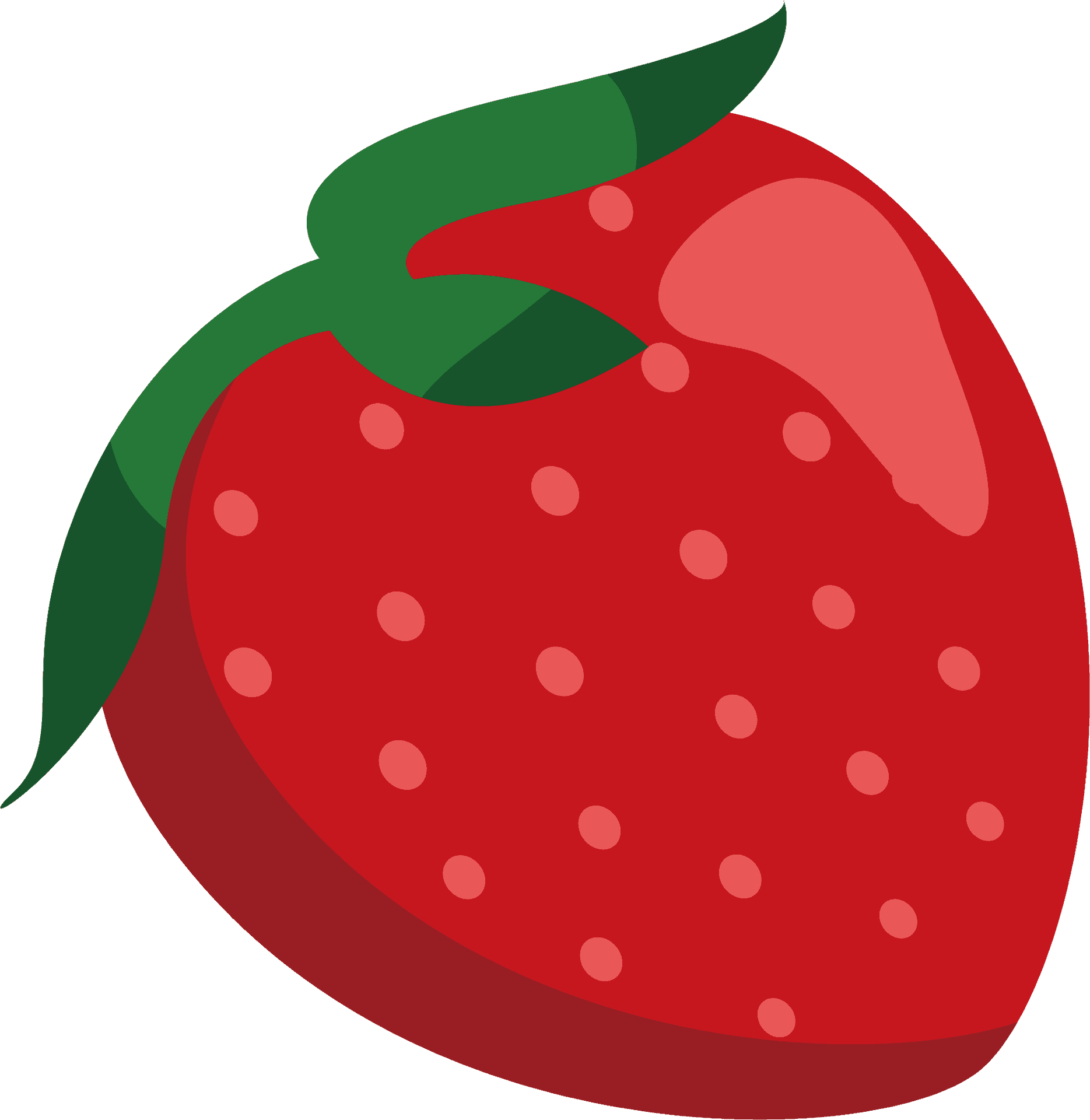 Red Strawberry Cartoon Illustration PNG