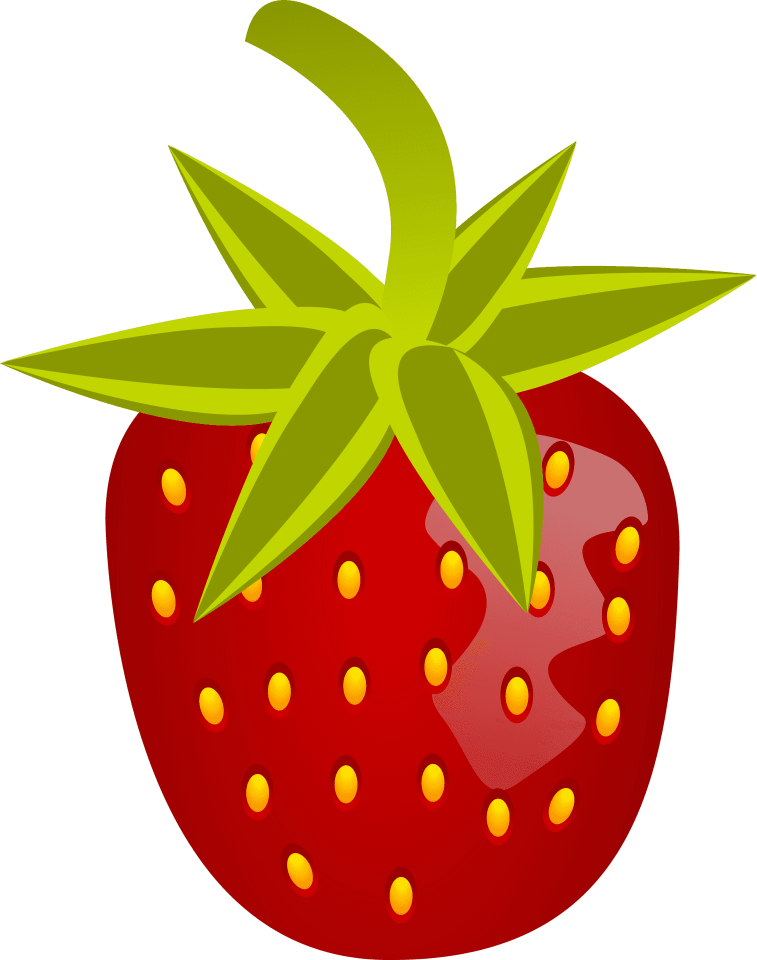Red Strawberry Vector Illustration PNG