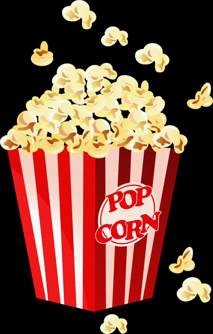 Red Striped Popcorn Box Clipart PNG