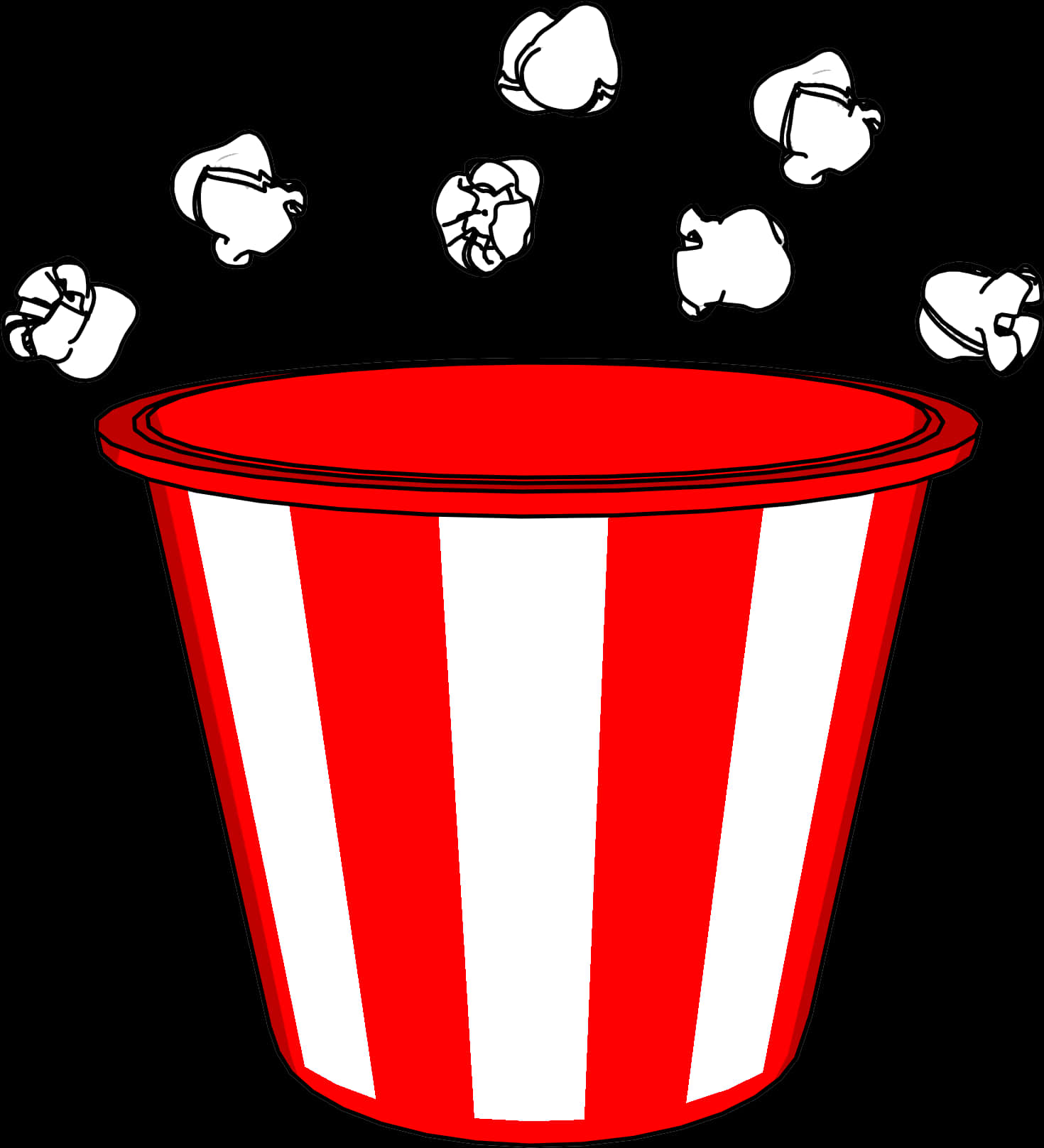 Red Striped Popcorn Bucket Clipart PNG