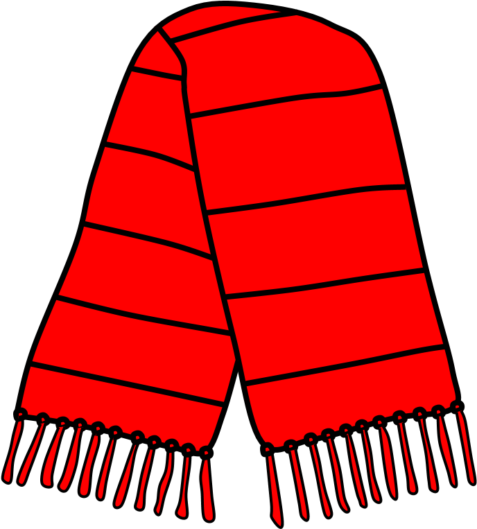 Red Striped Scarf Illustration PNG