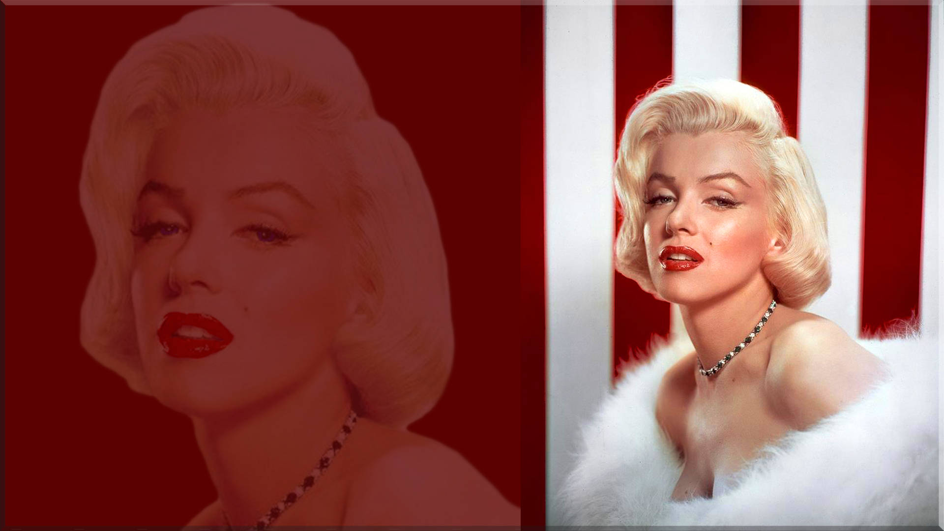 Red Stripes Marilyn Monroe Fanart Wallpaper