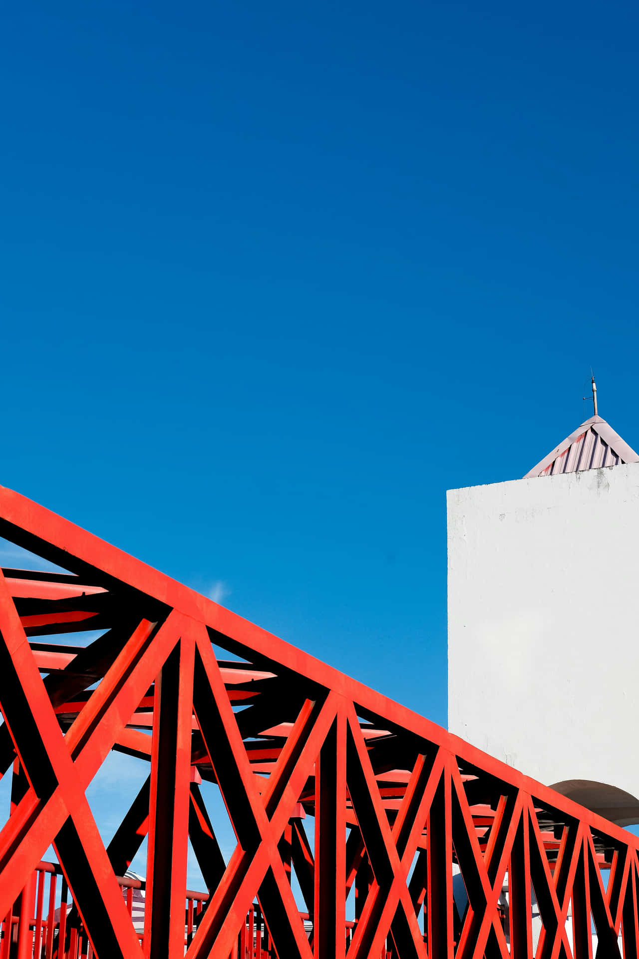 Red Structure Blue Sky Wallpaper