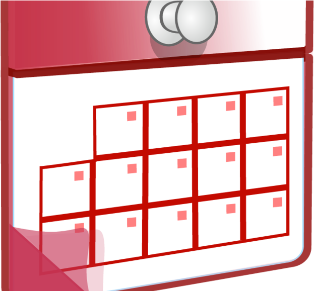 Red Styled Calendar Clipart PNG