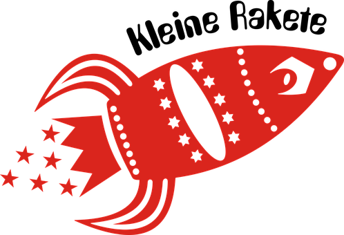 Red Stylized Rocket Illustration PNG