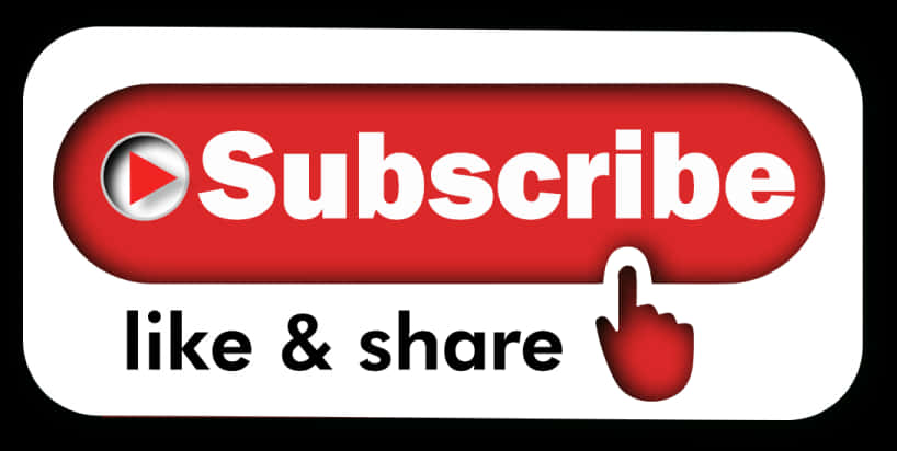 Red Subscribe Button Like Share PNG