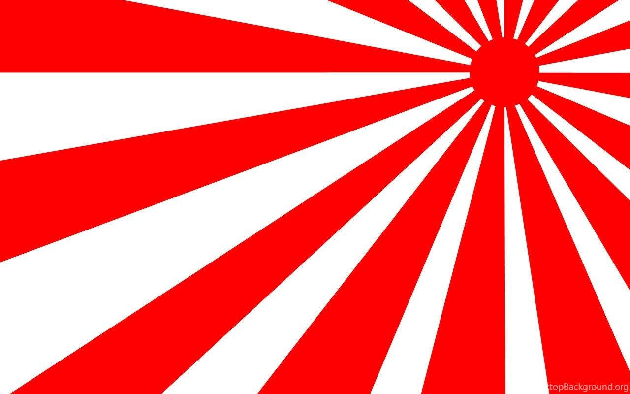 Rödsolstråle Av Japans Flagga. Wallpaper