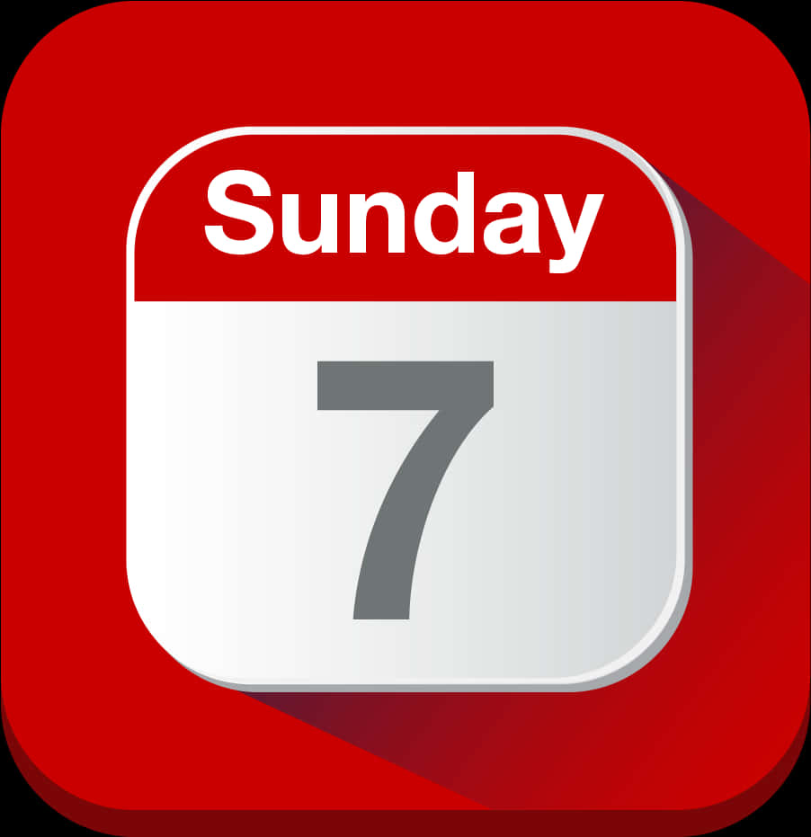 Red Sunday Calendar Icon PNG