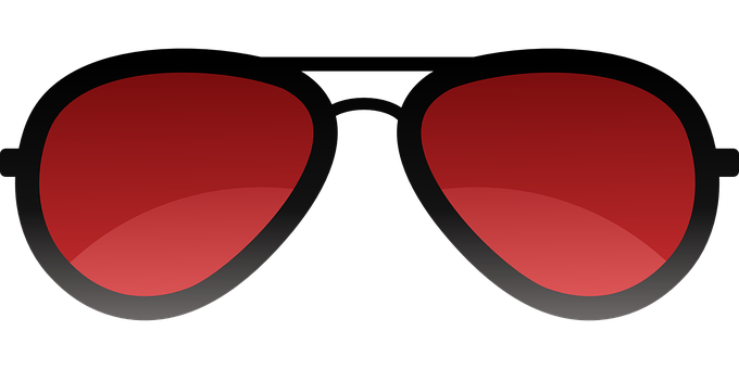 Red Sunglasses Black Background PNG