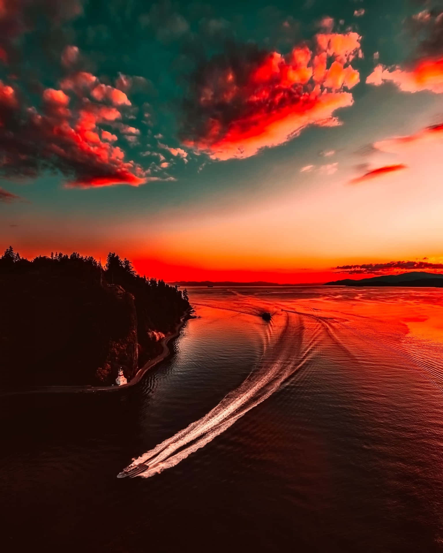 Captivating Red Sunset Wallpaper