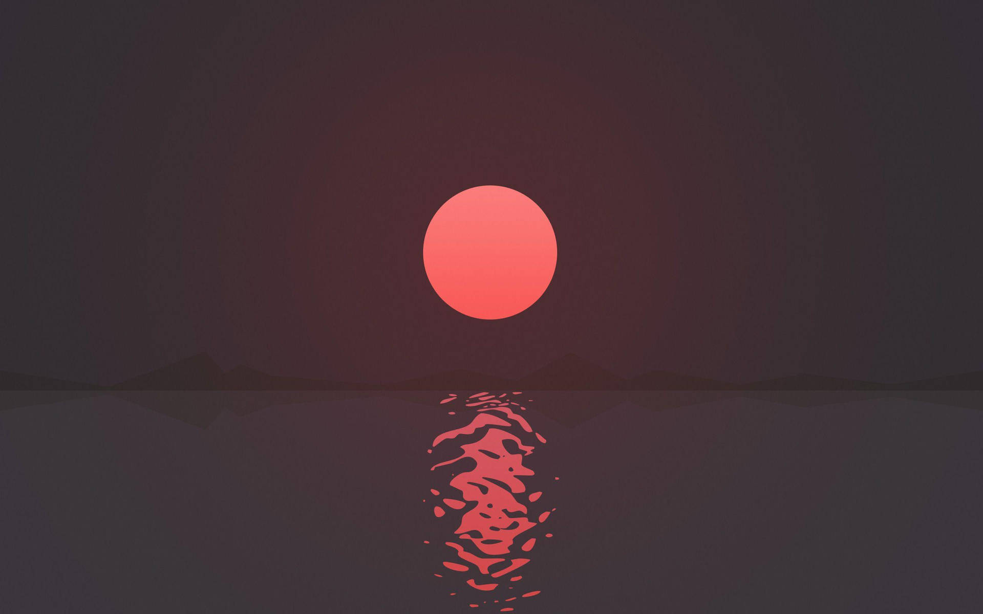 Red Sunset On Rippling Water Wallpaper