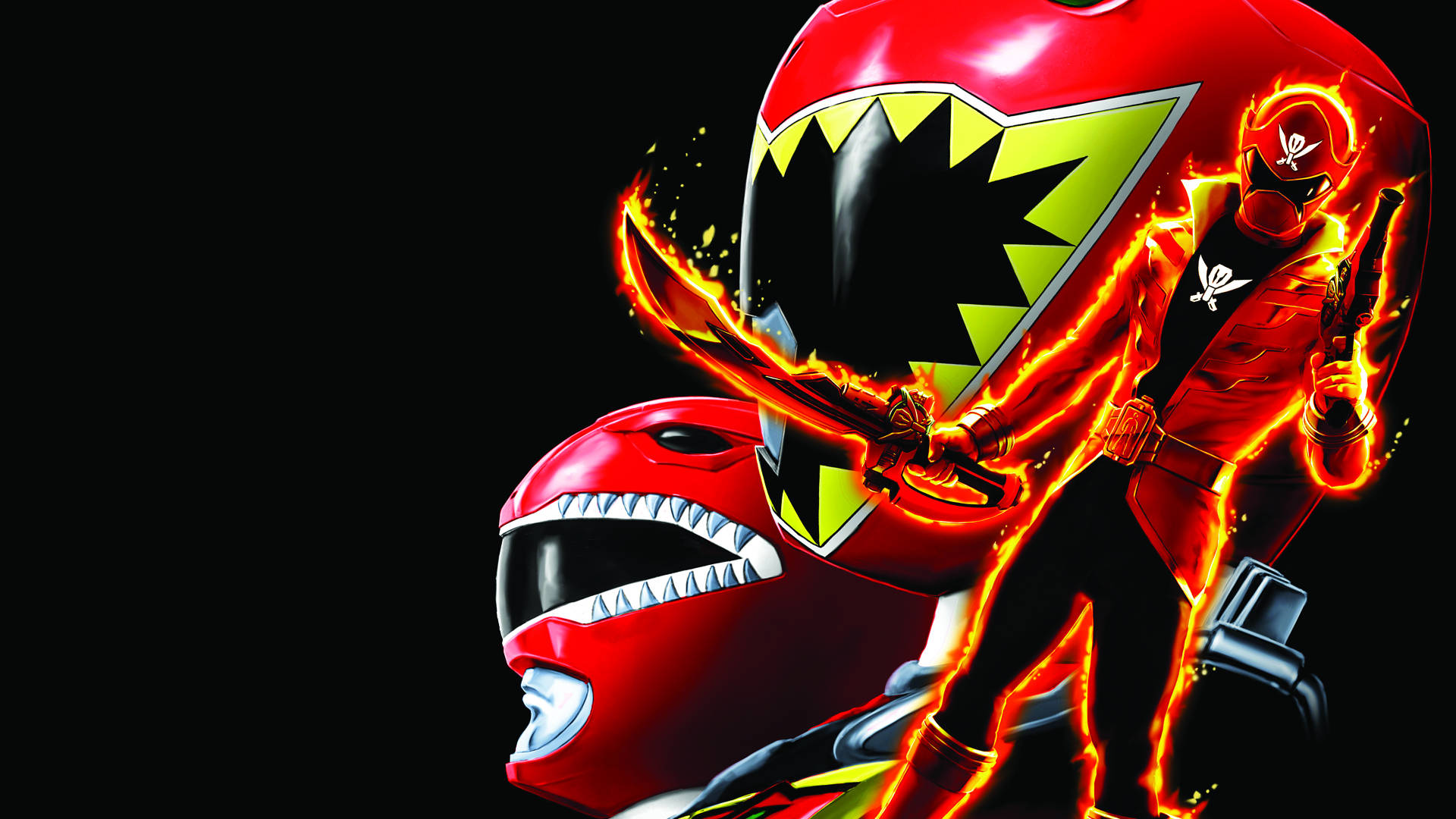 Caption: Red Super Megaforce Power Ranger Action Pose. Wallpaper