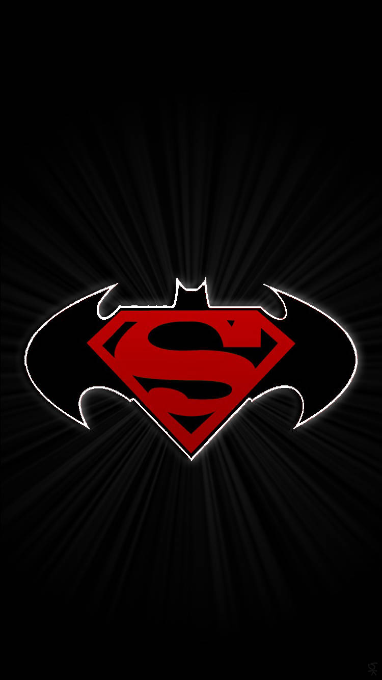 Rødt Superman Symbol iPhone Batman Tapet Wallpaper