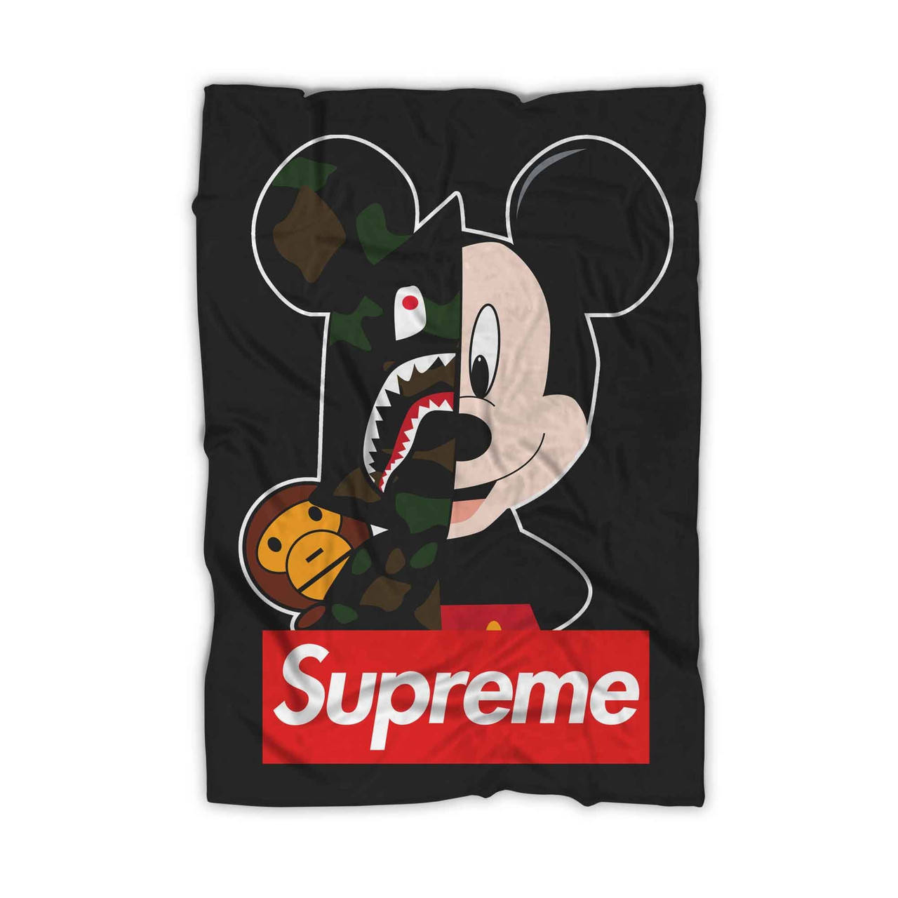 Download Red Supreme Mickey Mouse Artwork Wallpaper 