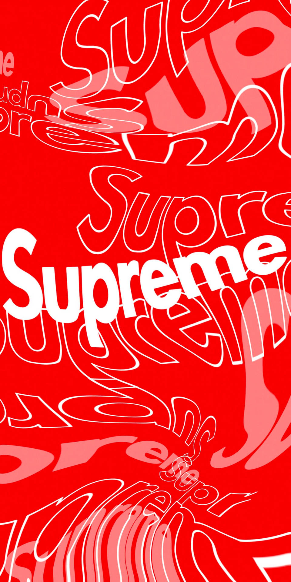 Red Supreme Wavy Fonts Wallpaper