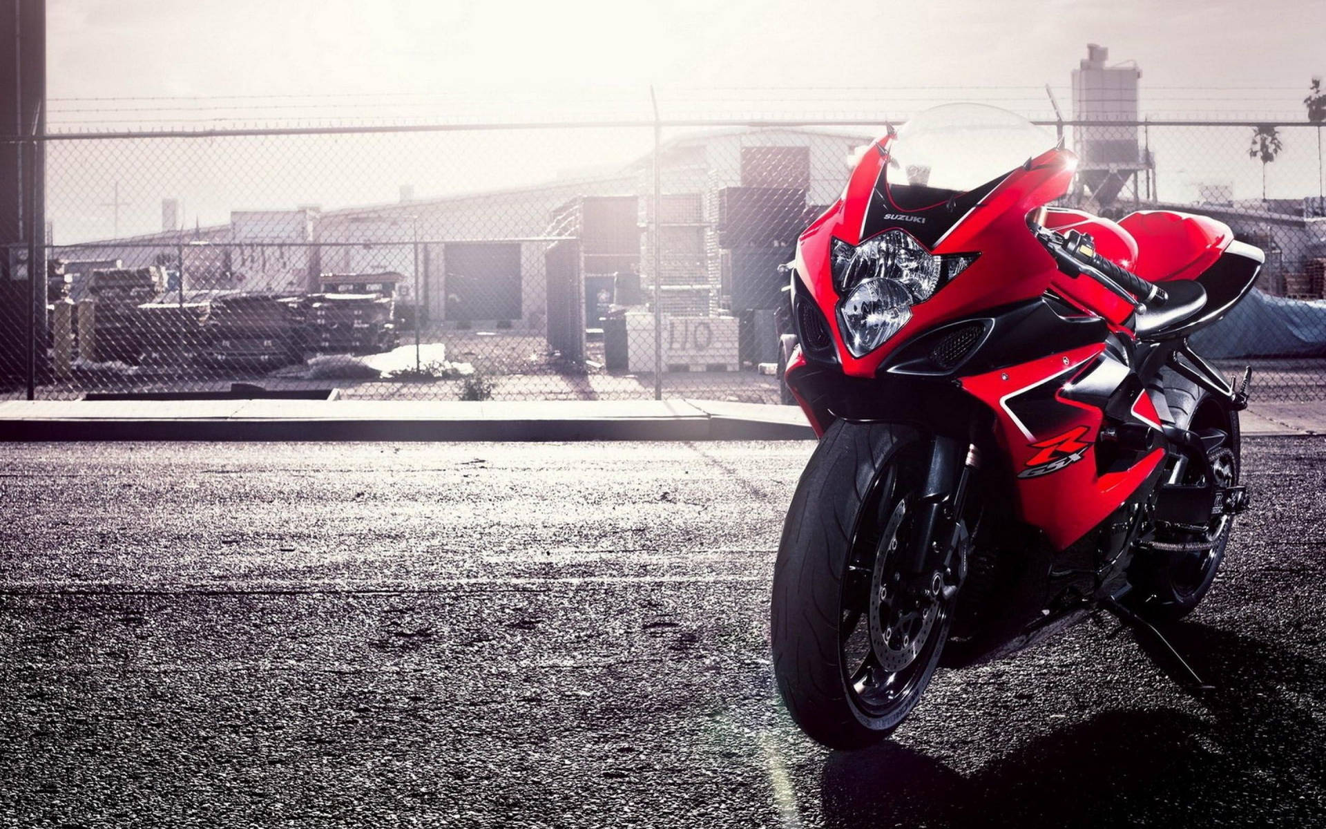 Power and Agility on Red Suzuki GSX. Wallpaper