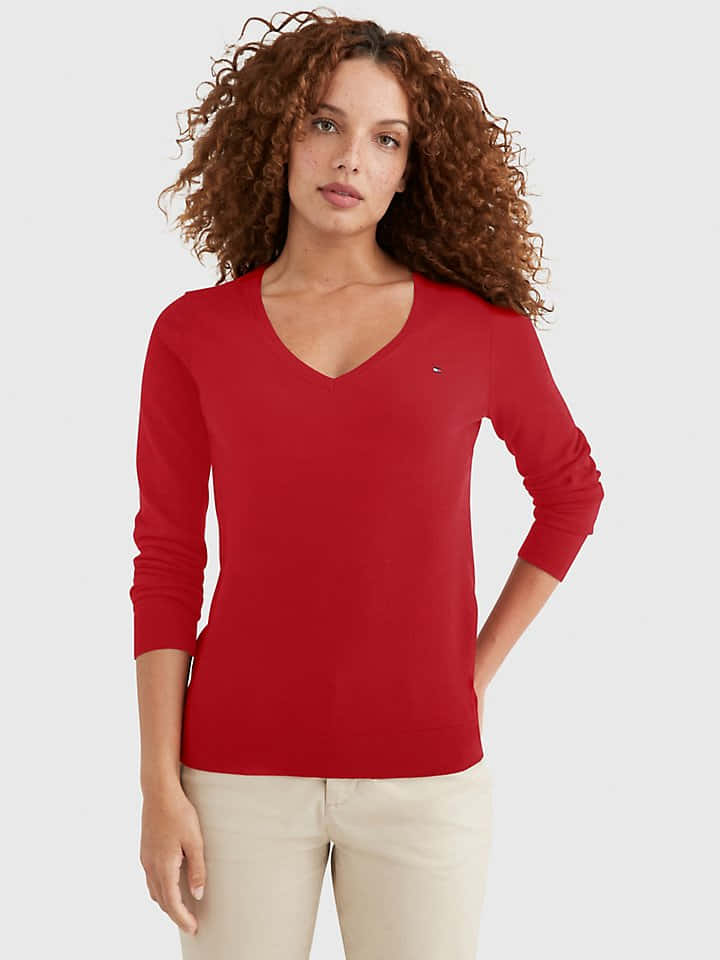 Stylish Red Sweater on a Hanger Wallpaper