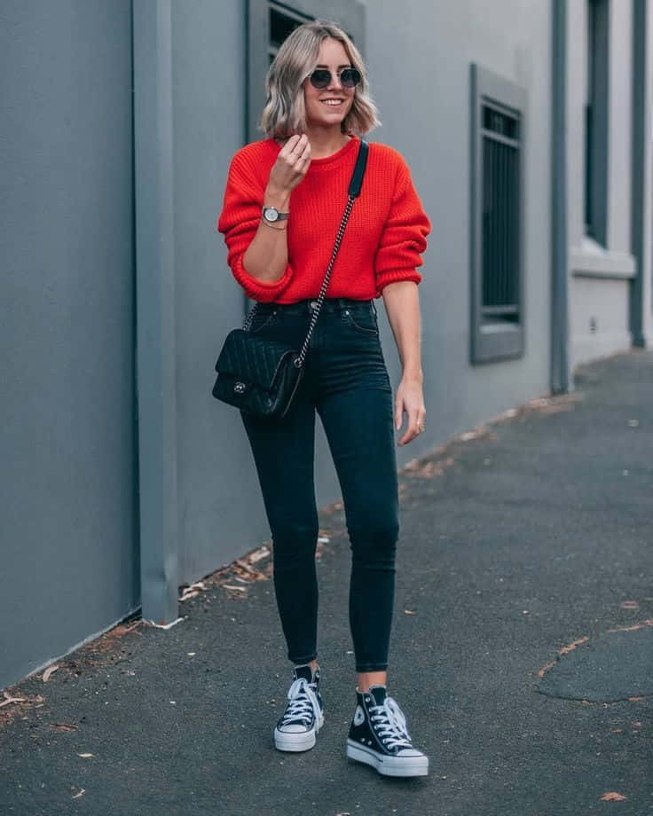 Stylish Red Sweater on a Hanger Wallpaper