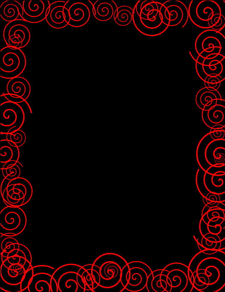 Red Swirl Decorative Border PNG