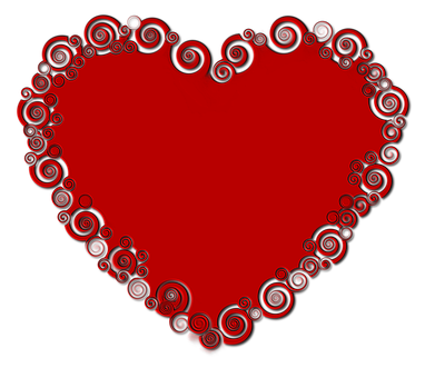 Red Swirl Heart Graphic PNG