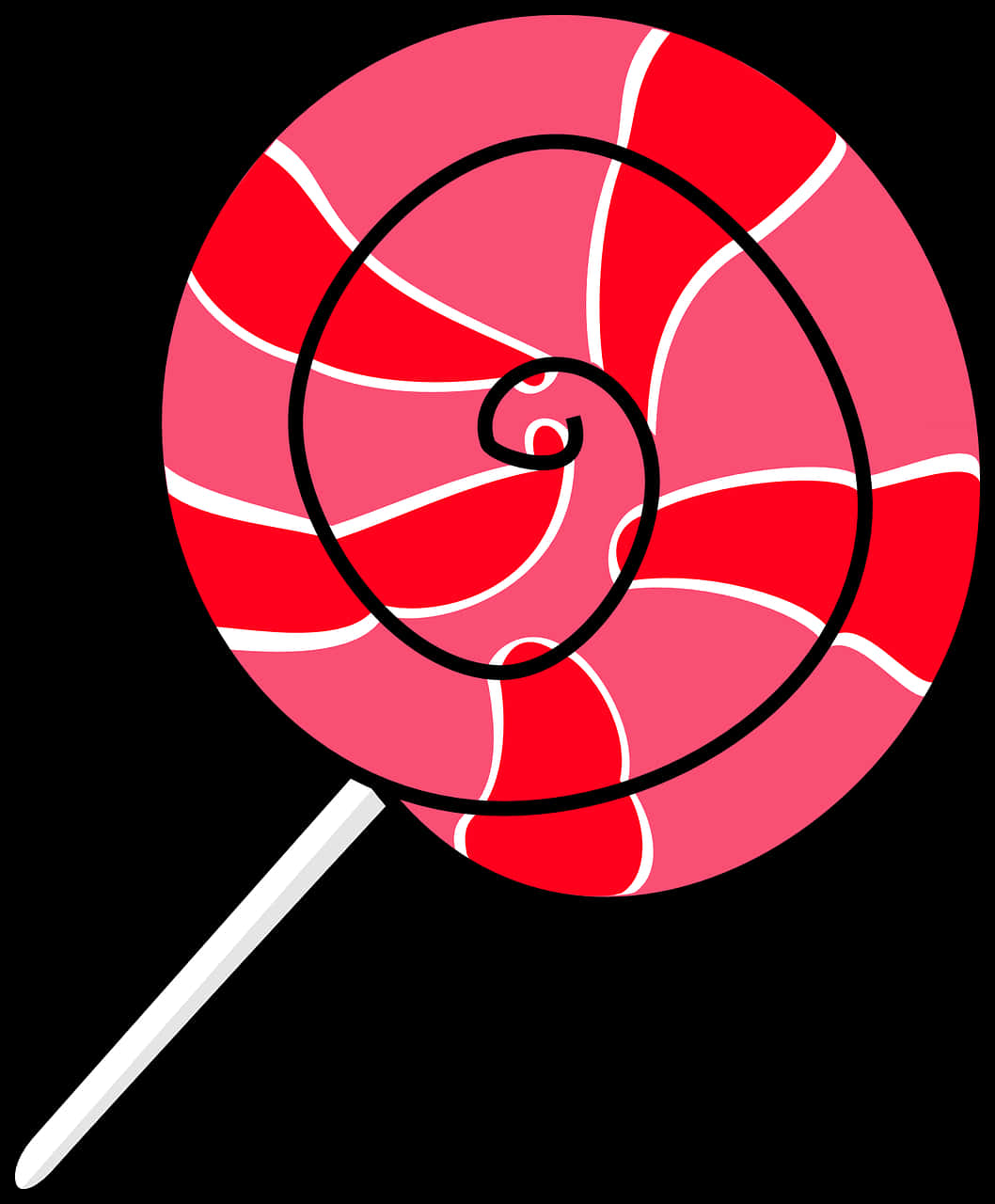 Red Swirl Lollipop Illustration PNG