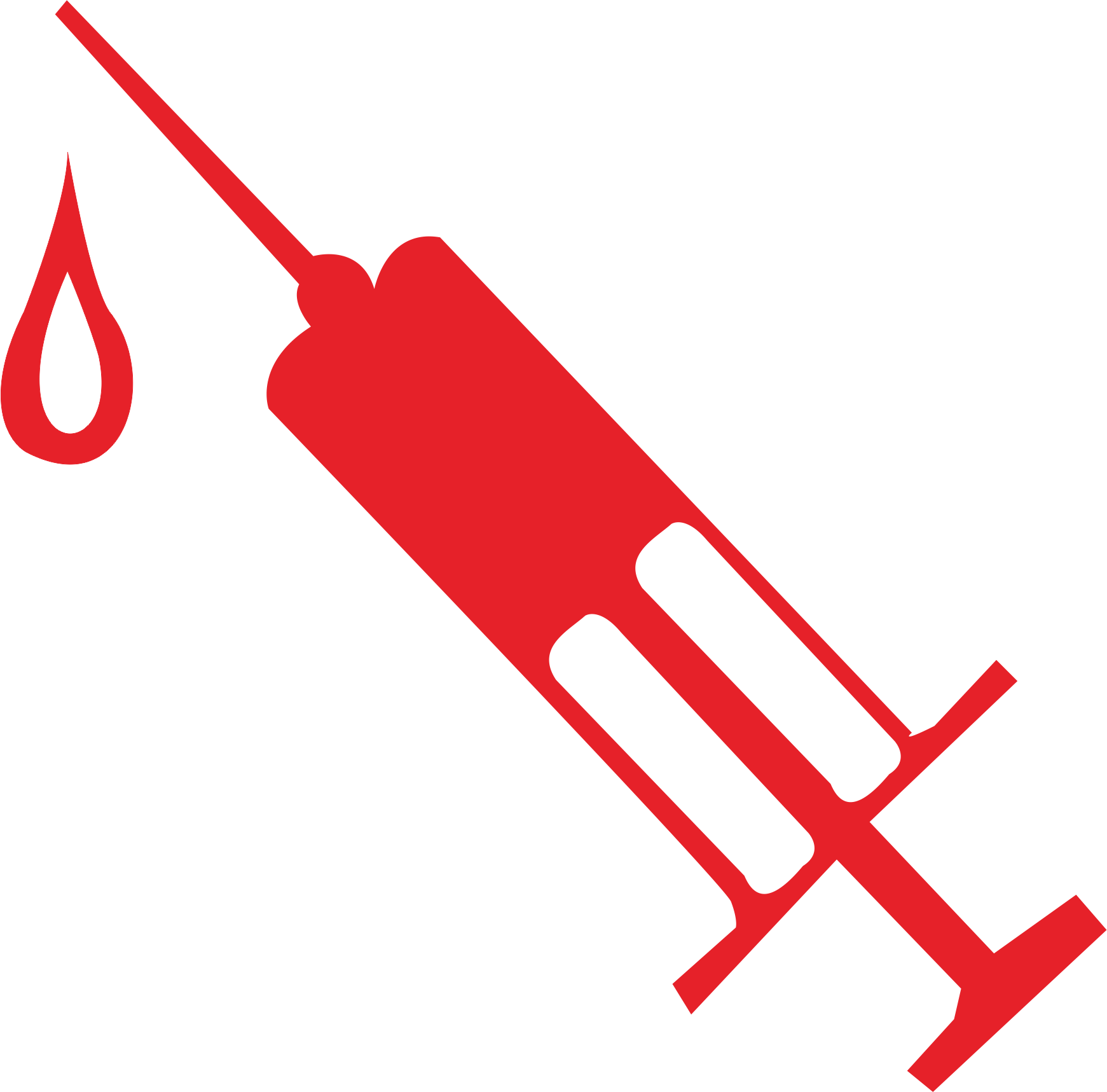 Red Syringe Iconwith Drop PNG