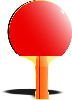 Red Table Tennis Bat PNG
