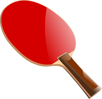 Red Table Tennis Paddle PNG