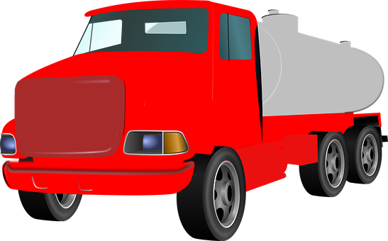 Red Tanker Truck Illustration PNG