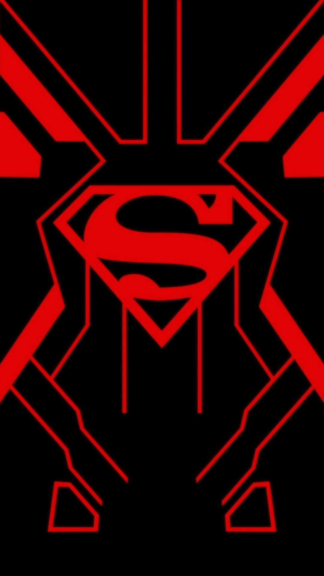 Red Techy Superman Symbol Iphone