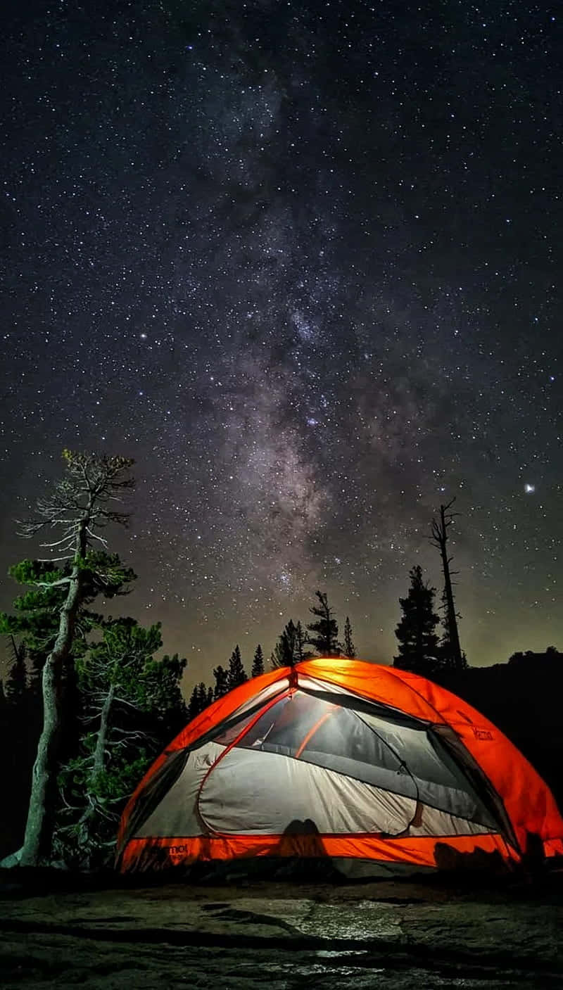 Red Tent Starry Sky Wallpaper