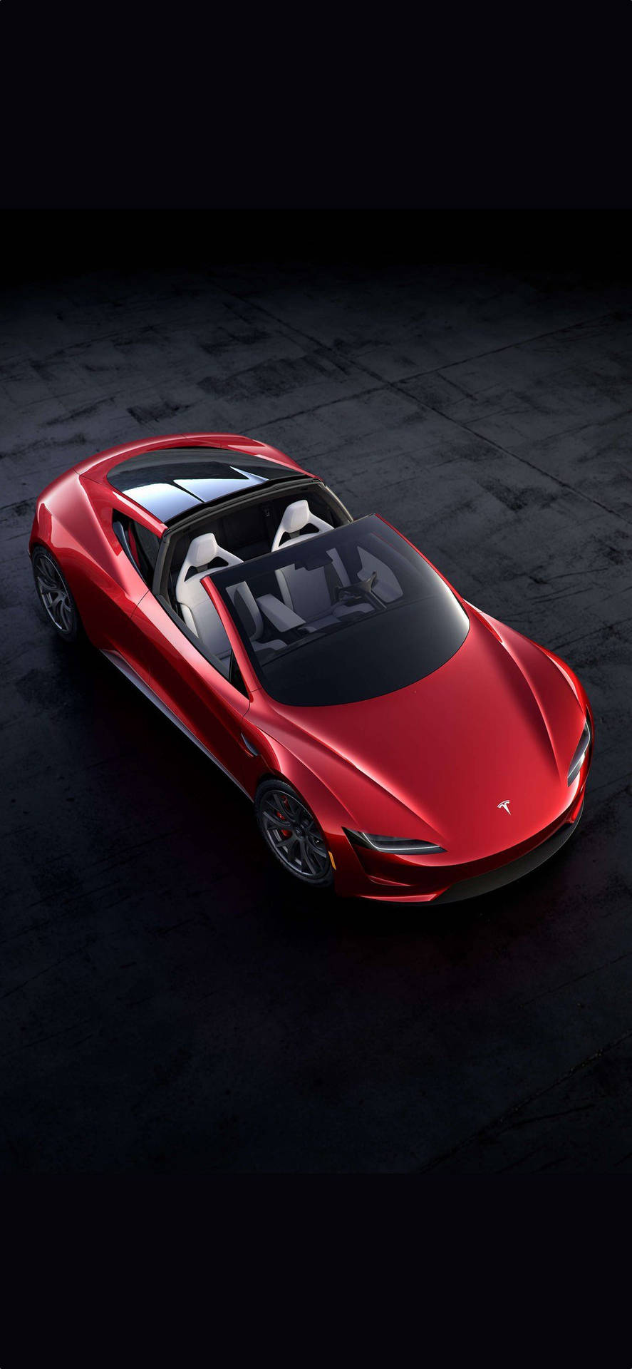 Macchina Tesla Roadster Rossa Per Iphone Sfondo