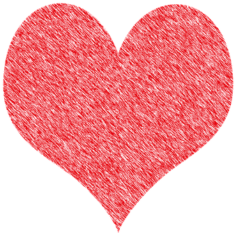 Red Textured Heart Black Background PNG