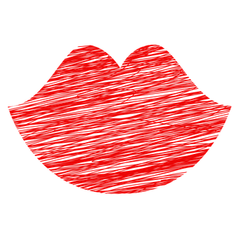 Red Textured Lips Icon PNG