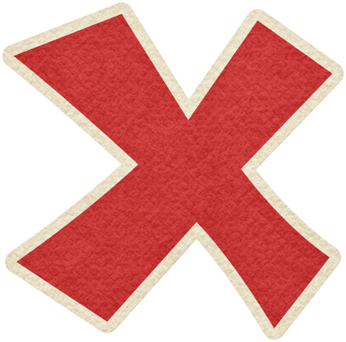 Red Textured X Mark PNG