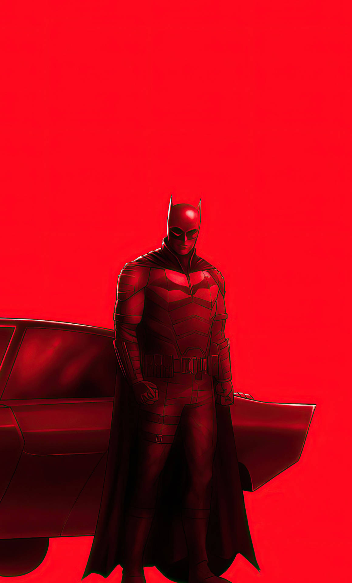 Rød Batman iPhone Mobil Wallpaper