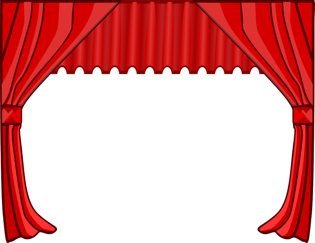 Red Theater Curtains Vector PNG