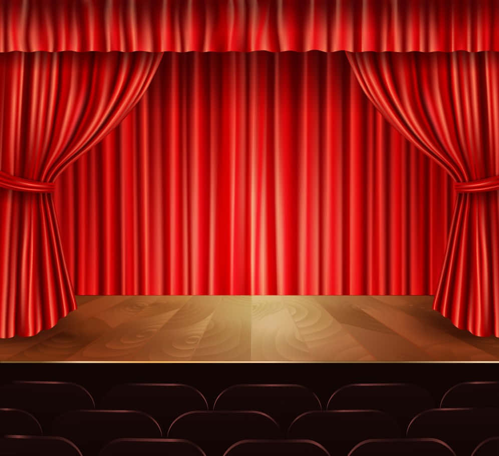 Red Theatre Stage Vector Art Wallpaper