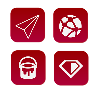 Red Theme App Icons PNG