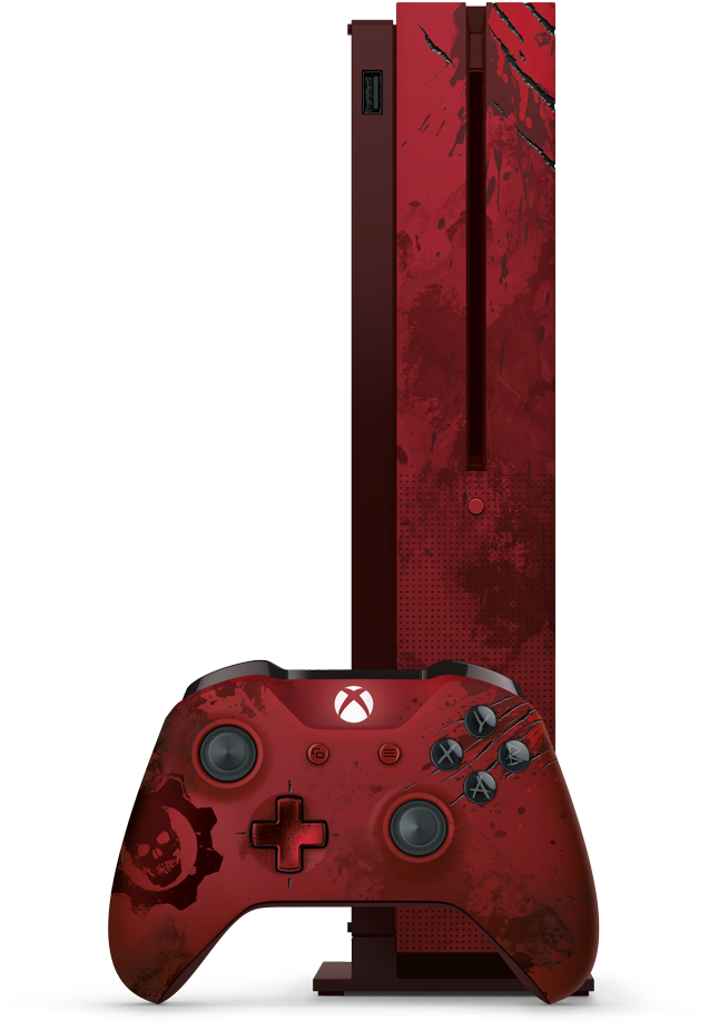 Red Themed Xbox Controllerand Console PNG