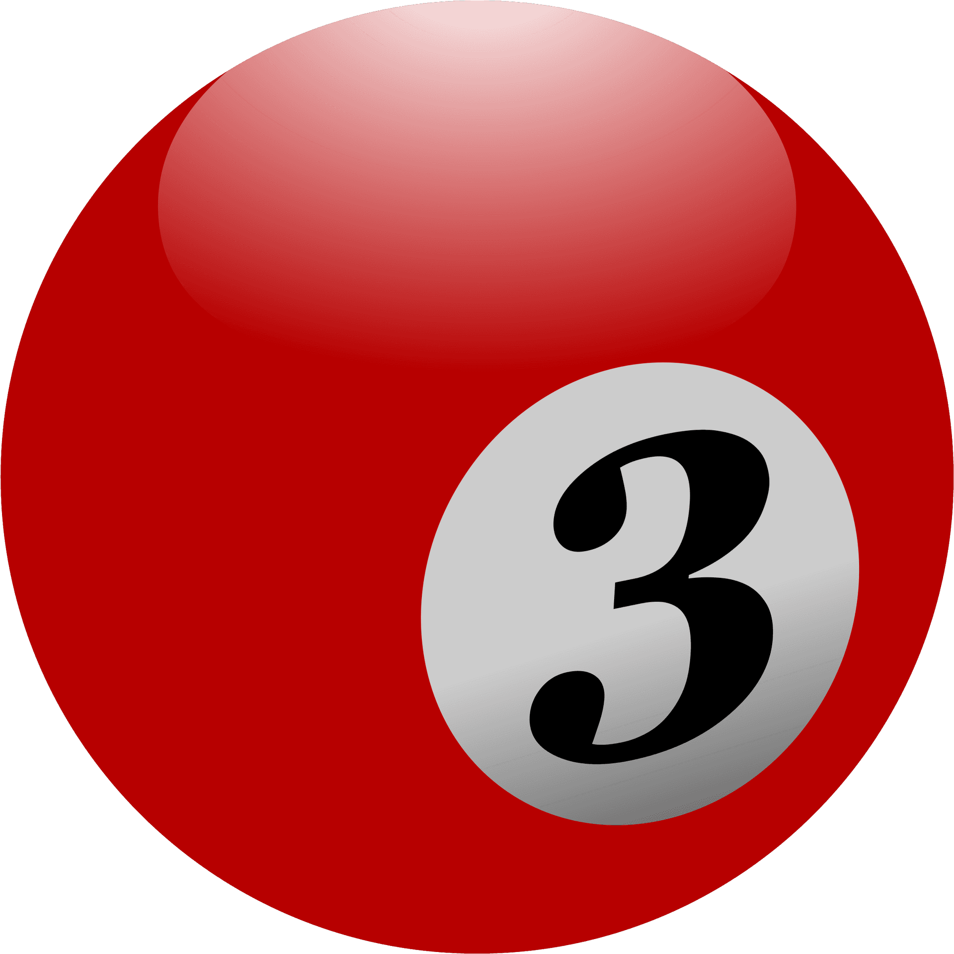 Red Three Billiard Ball PNG