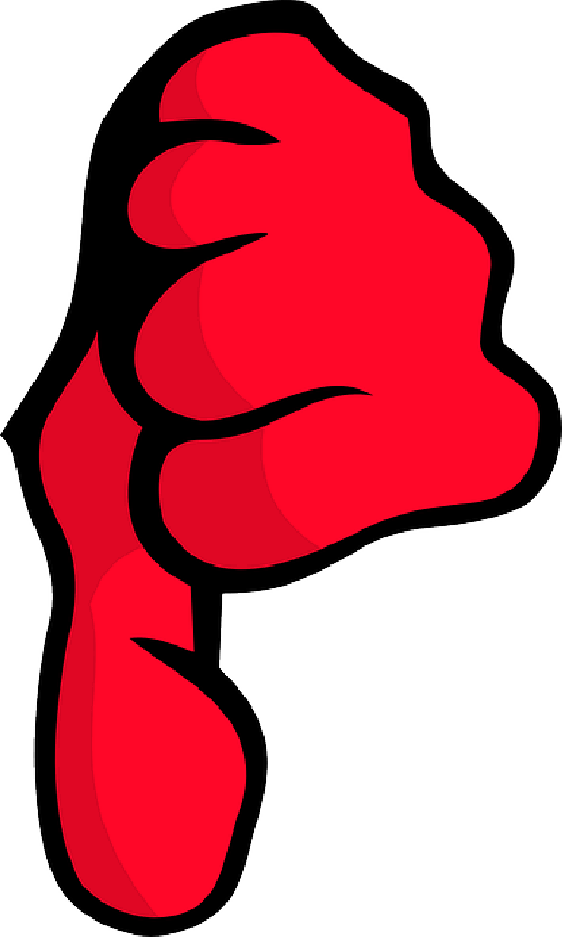Red Thumbs Down Symbol PNG