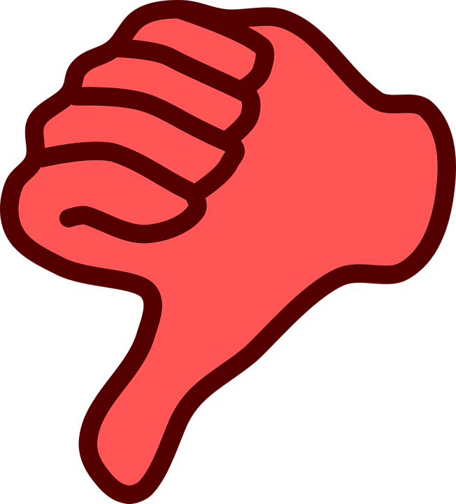 Red Thumbs Down Symbol PNG