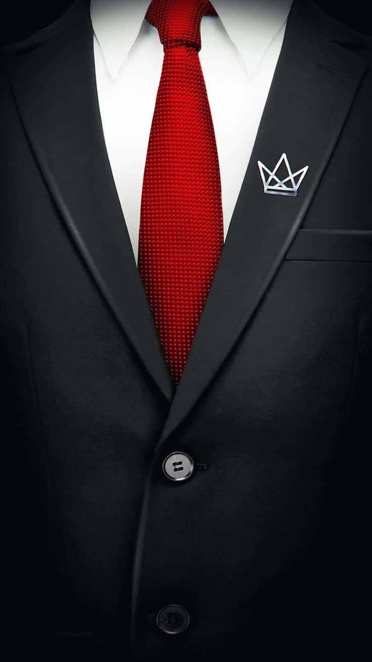 Elegant Red Tie on White Shirt Wallpaper