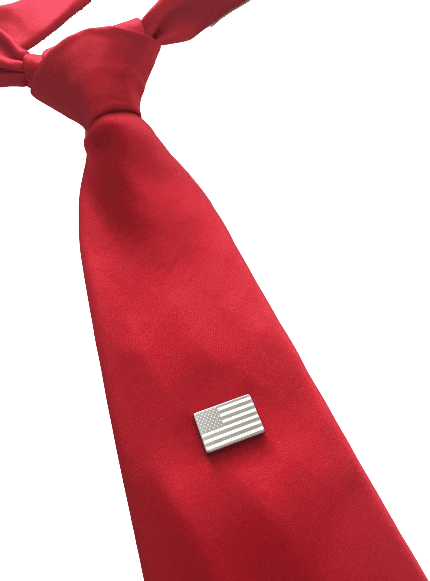 Red Tie Silver Tie Clip PNG