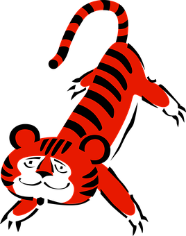Red_ Tiger_ Silhouette_ Vector PNG